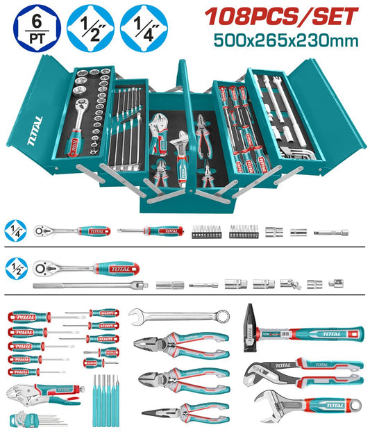 Caisse à outils 108 pcs TOTAL