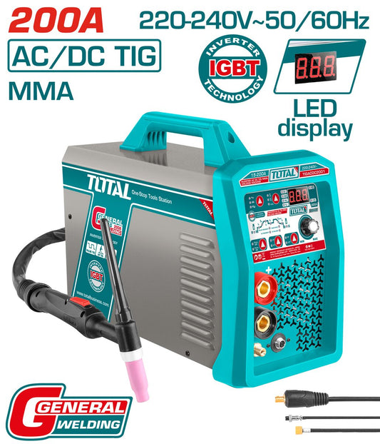 Poste à souder inverseur AC/DC TIG/MMA 200A TOTAL