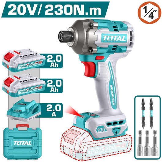 Visseuse à choc brushless P20S 230Nm TOTAL