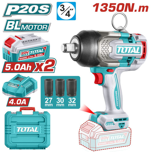 Clé à choc brushless P20S 1350Nm TOTAL TIWLI20135
