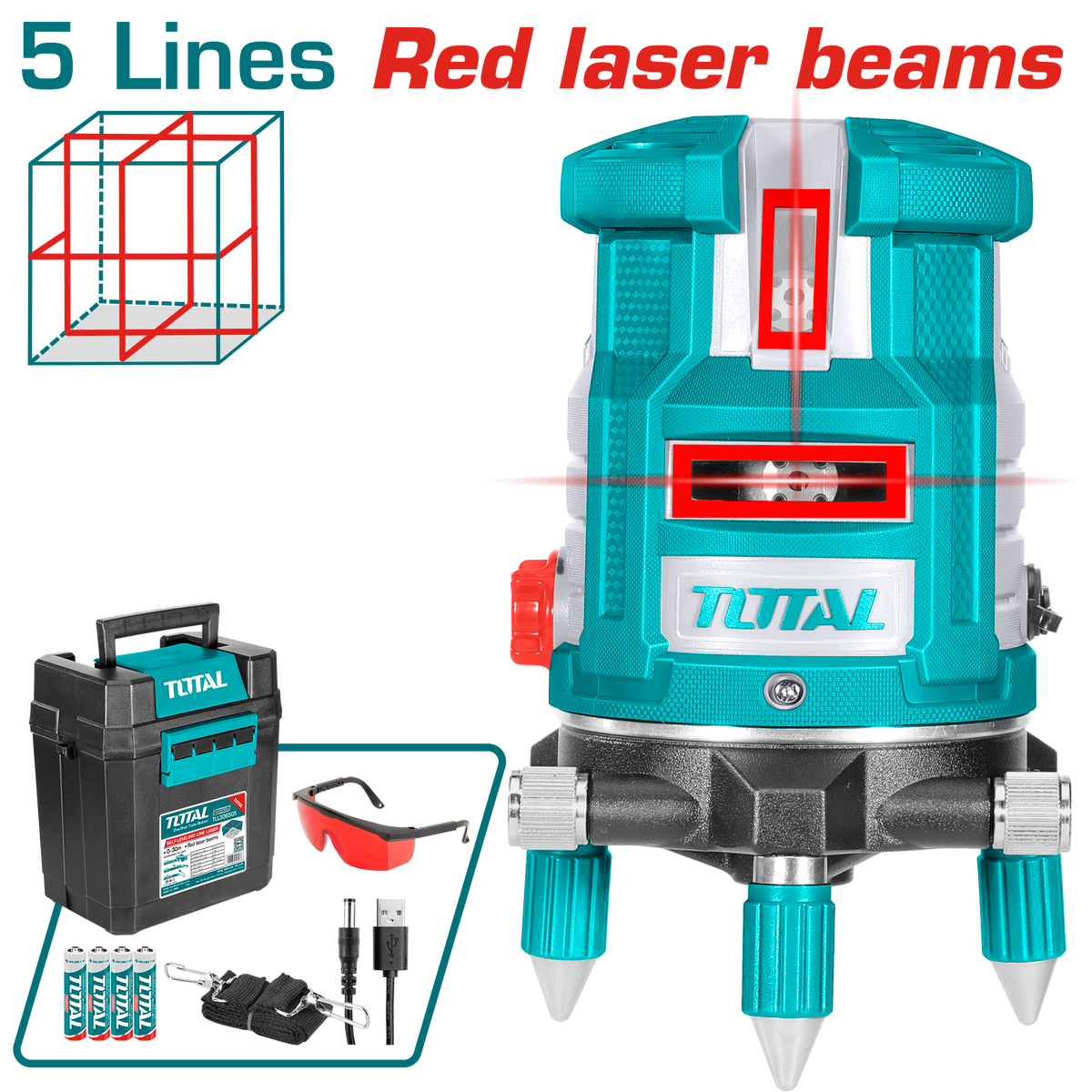 Niveau laser autonivelant (Faisceaux laser rouges)