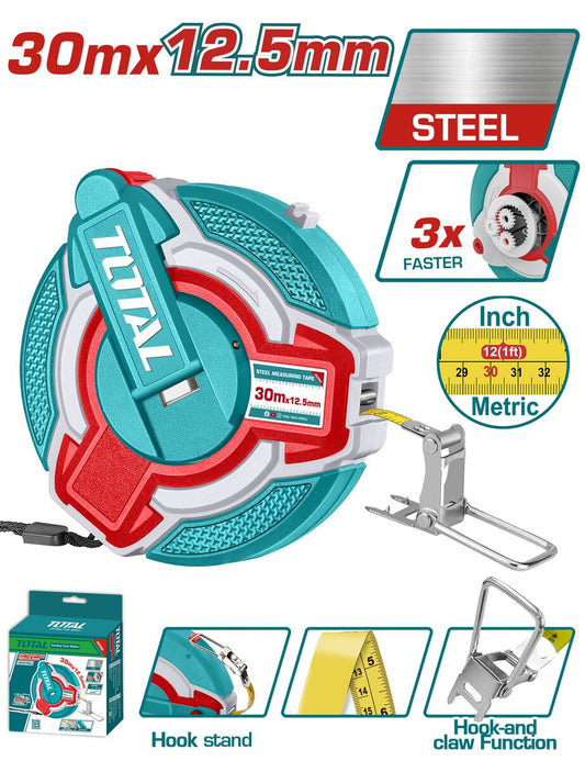 Mètre acier 30m x 15.5mm TOTAL