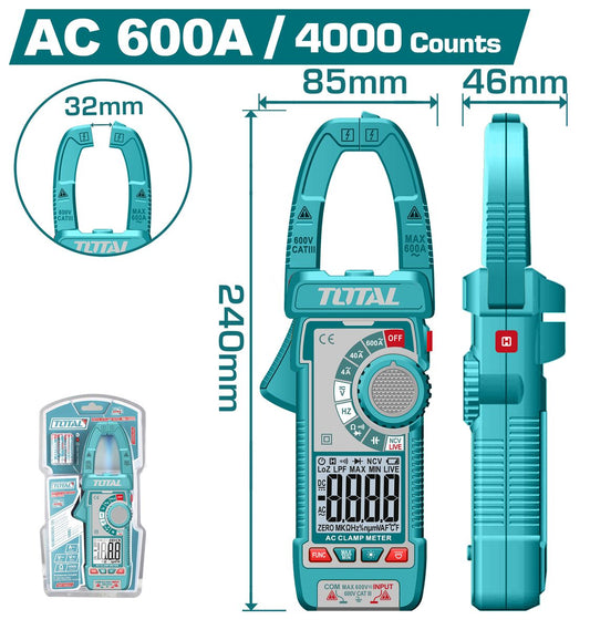Pince ampèremétrique AC 600A TOTAL
