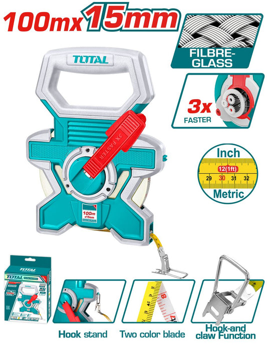 Décamètre fibre de verre TOTAL TMTF181006