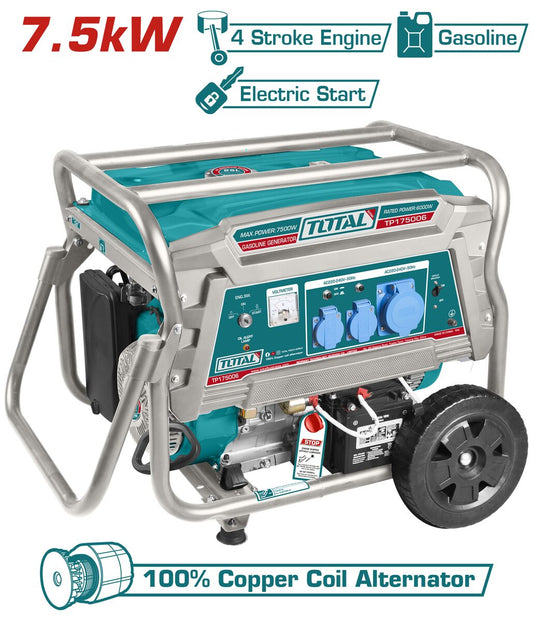 Groupe électrogène essence 7.5kW TOTAL TP175006