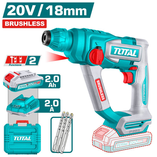 Marteau perforateur sans fil P20S 18mm brushless TOTAL