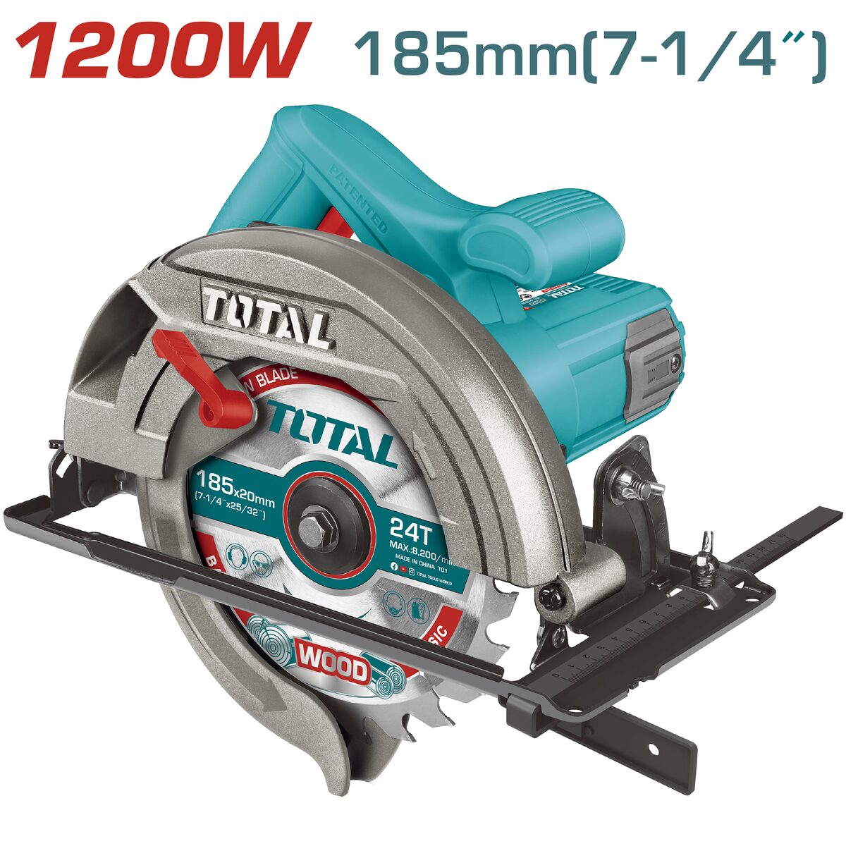 Scie circulaire 1200W 185mm TOTAL TS11218576