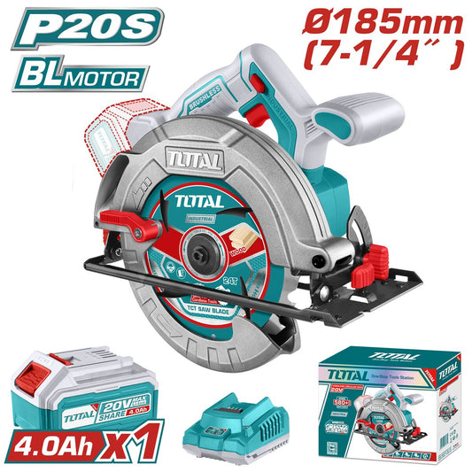 Scie circulaire sans fil P20S 185mm brushless TOTAL TSLI18511