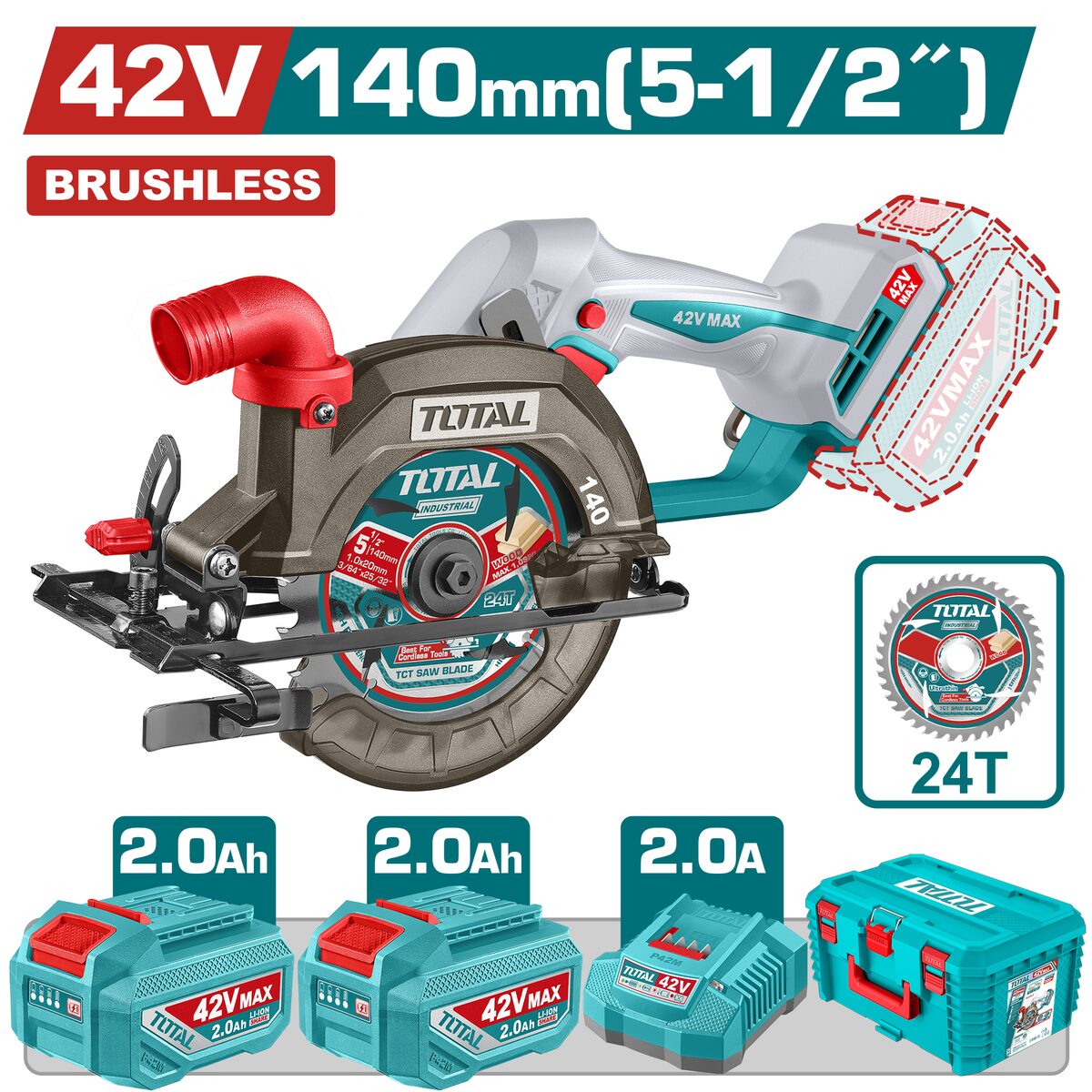 Scie circulaire sans fil TOTAL TSLI4214012