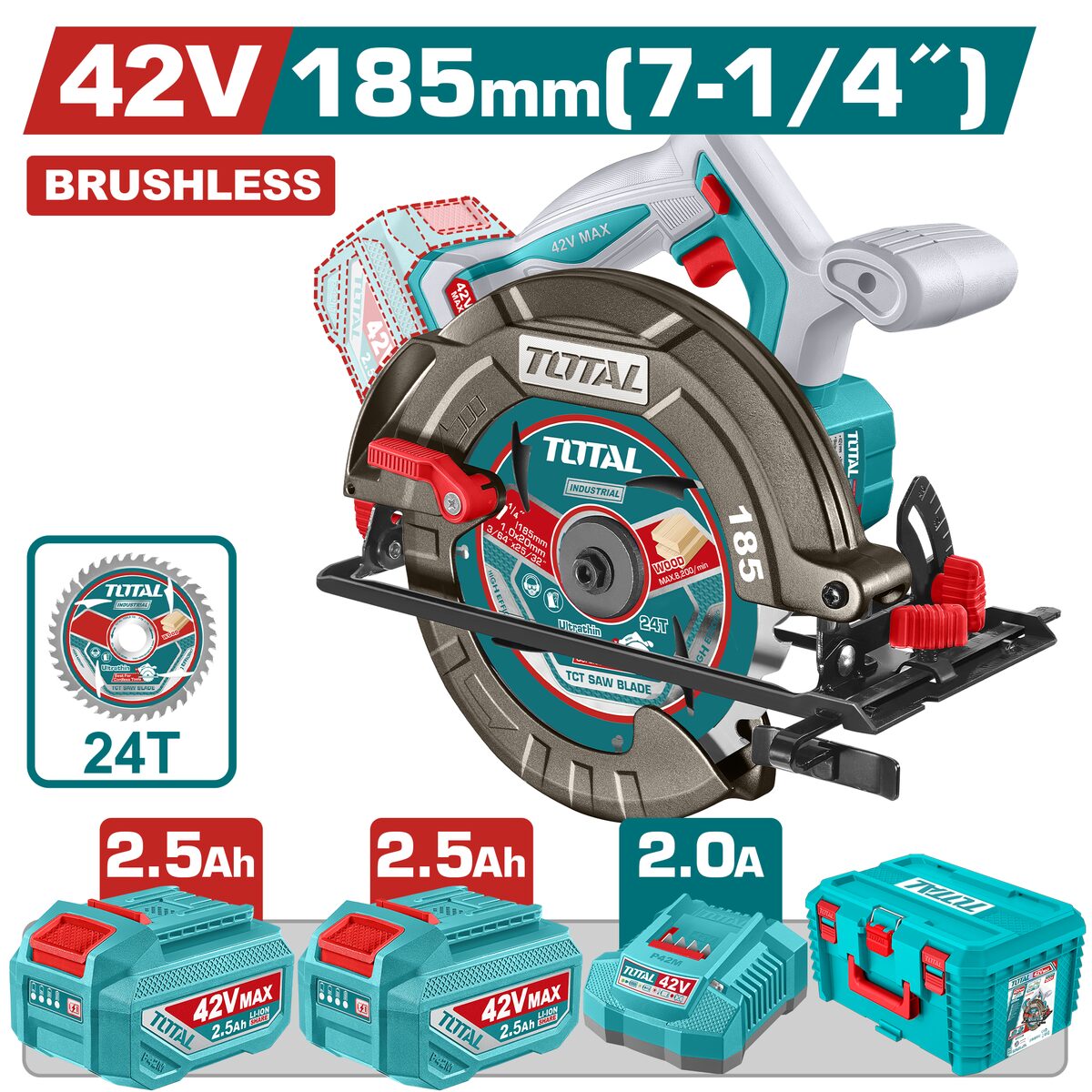 Scie circulaire sans fil TOTAL TSLI4218512