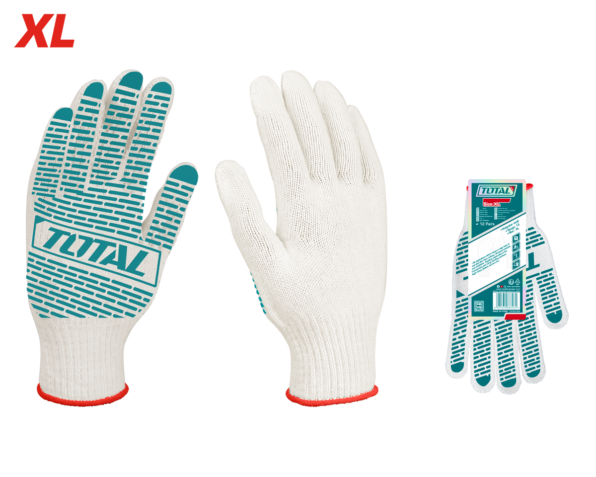 Gants en tricot et à pois PVC