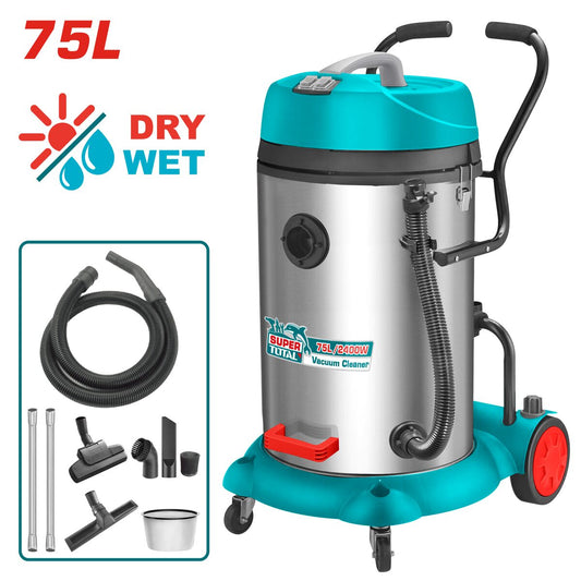 Aspirateur eau et poussière 75L TOTAL